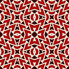 Surface pattern with repeated triangles. Seamless pattern with geometric ornament in tribal style. Ethnic motif