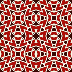 Surface pattern with repeated triangles. Seamless pattern with geometric ornament in tribal style. Ethnic motif