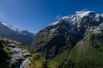 ミルフォードトラック　マッキノン峠越えからの展望