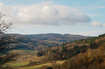 Travel Getrmanii. German Village, a small German town. German way of life, people, houses. Ancient knightly castles