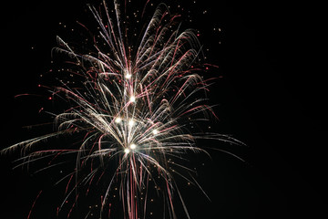 Colorful fireworks on black background