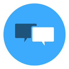 Text message icon - Rounded glyph style - Dark blue, light blue and white