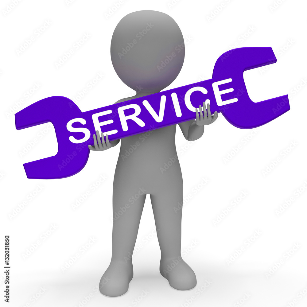 Poster service spanner means means support assistance 3d rendering
