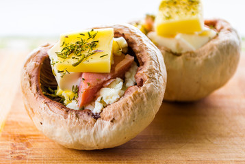 Raw Stuffed Mushrooms With Cheese