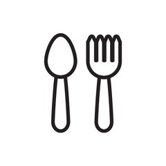 spoon and fork icon illustration