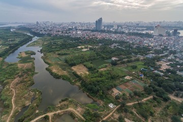 Fototapeta premium Hanoi City Vietnam Aerial Drone Photo