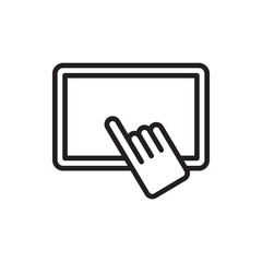 Fototapeta premium finger on tablet icon illustration