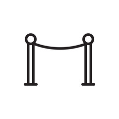 Red carpet barrier icon illustration