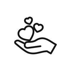 hand holding heart icon illustration