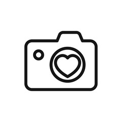 heart with camera icon illustration