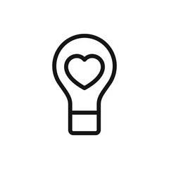 bulb heart icon illustration