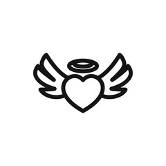 Obraz premium heart angel wings icon illustration