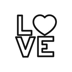 love word icon illustration