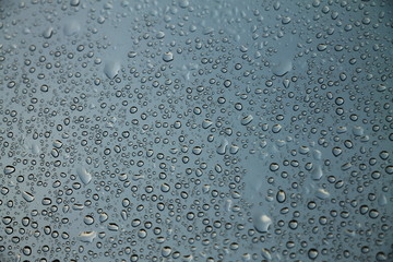 Rain drops on window , rainy day