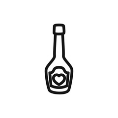 champagne bottle with heart icon illustration