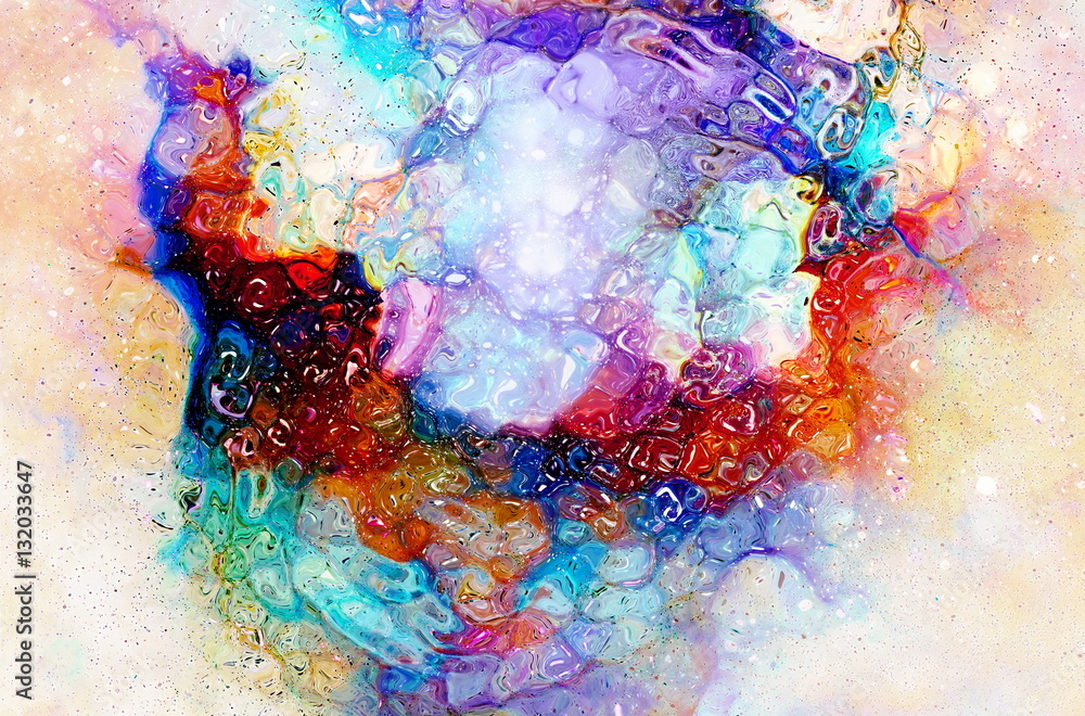 Poster cosmic space and stars, cosmic abstract background and glass effect.