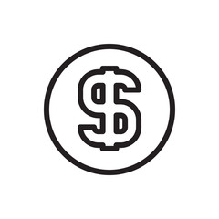 dollar coin icon illustration