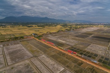 Kampot Cambodia Salt Field Aerial Drone Photo