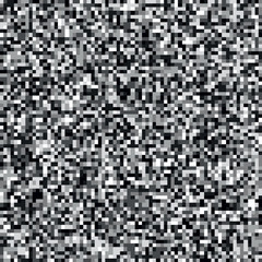 Pixel mosaic seamless pattern in gray tones. Repeating texture with white, gray and black square points. Geometric vector background.