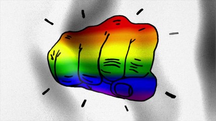 10581 rainbow flag fist punch hit
