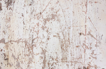 Grunge texture,white paint peeling from wooden surface