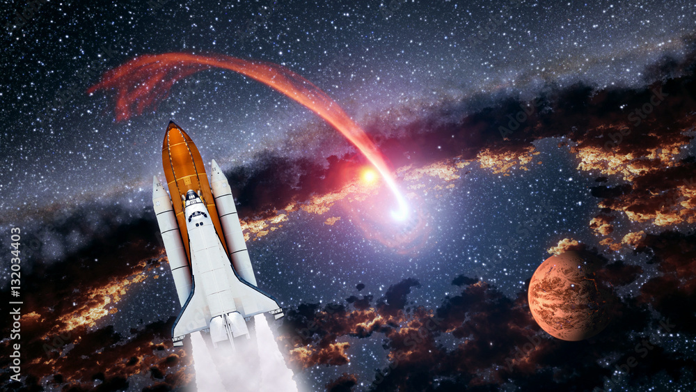Canvas Prints space shuttle spaceship launch spacecraft planet mars rocket ship mission universe. elements of this