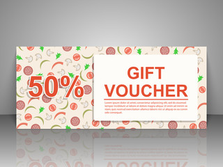 Gift voucher template. Pizza Flyer.