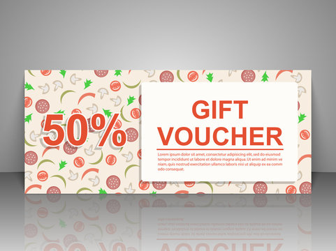 Gift voucher template. Pizza Flyer.