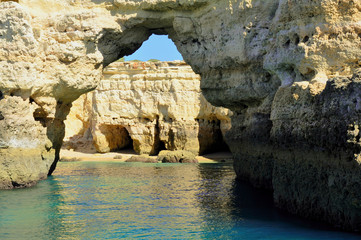 Beautiful arch coastline in Portugal, Algarve, 