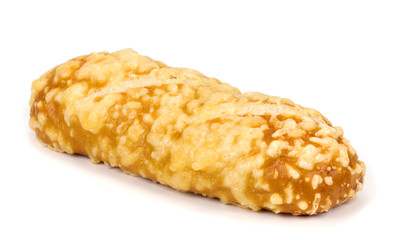 bun with cheese on a white background