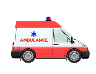 Ambulance car  isolated on white background.