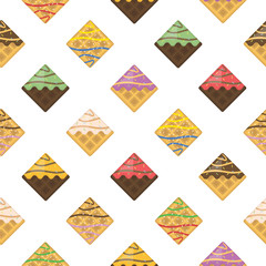 Waffle seamless pattern