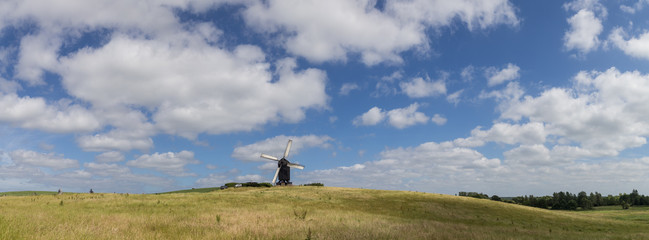 Danish Windmill landscape panorama