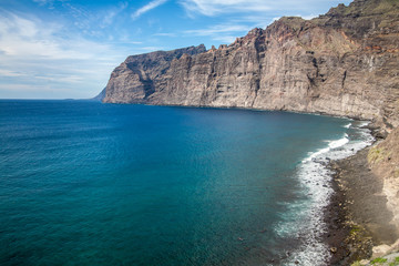 Beach and cliffs at the Los Gigantes, Tenerife, Canary Islands, Spain