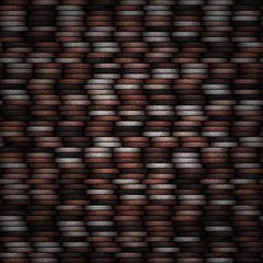 Seamless digitally rendered fractal pattern like a coins columns