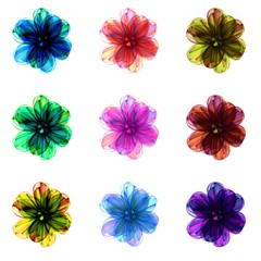 Sampler of colorful floral patterns