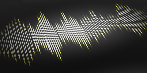 Sound wave on black background. 3d illustration