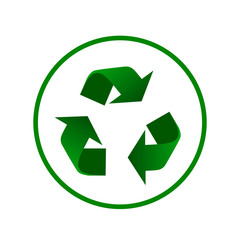 Obraz premium Green recycle symbol vector