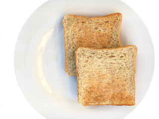 Sliced Toast Bread on disk isolated on white background