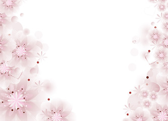 Fototapeta na wymiar Hintergrund für Valentinstag- zarte rosa Blüten.