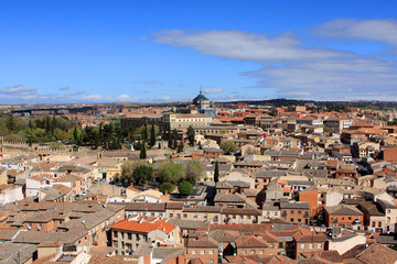 Naklejka premium View of the red Toledo roofs, Spain
