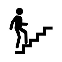 Career icon vector, man going up by stairs
