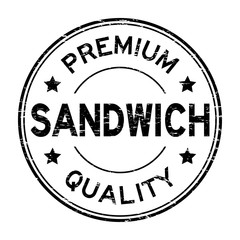 Grunge black premium quality sandwich round rubber stamp