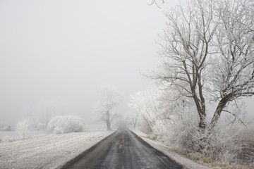 Obraz na płótnie Canvas Winter road, winter transportation concept