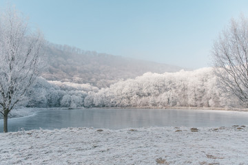 Obraz na płótnie Canvas Freezing cold landscape