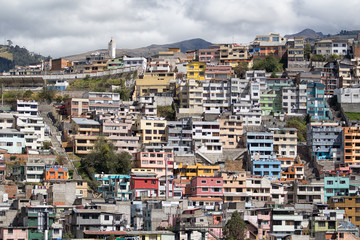 most of the residential neighborhoods in Quito Ecuador are on a steep hill