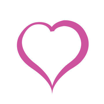 Dark pink heart on white background. Illustration