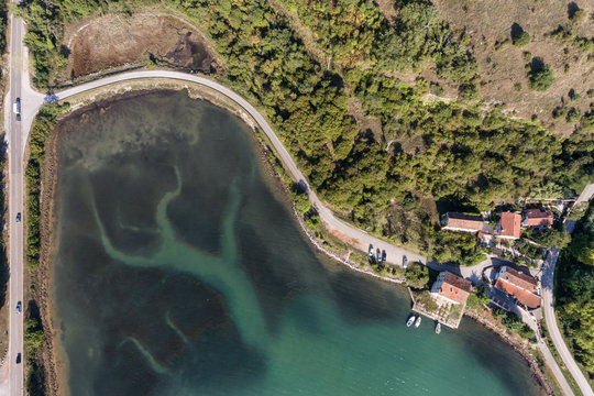 Adriatic sea Mirna river Antenal Tar Croatia Aerial Drone Photo