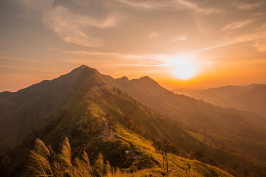beautiful sunrise on mountain