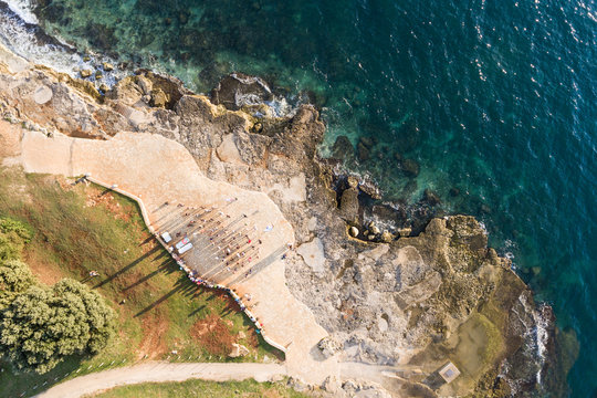 Holiday in Lanterna Croatia Aerial Drone Photo